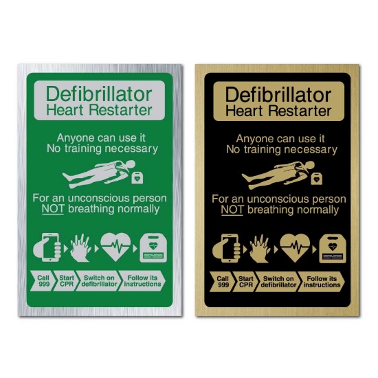 Picture of Defib Instruction Use Sign 