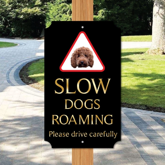 Picture of Red Cockapoo Roaming Free Sign -  Classic Design