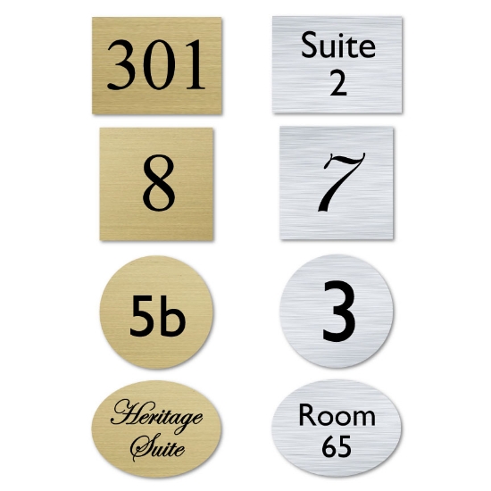 Picture of Brushed gold / silver Door Number Plaques