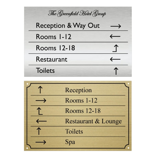 Picture of Gold hotel business directional signs
