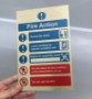 Picture of Classic Brushed Brass Fire Action Point Sign