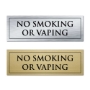 Picture of Classic Brushed Brass or Silver Office Door Sign - NO SMOKING OR VAPING