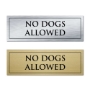 Picture of Classic Brushed Brass or Silver Office Door Sign - NO DOGS ALLOWED