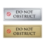 Picture of Classic Brushed Brass or Silver Office Door Sign - DO NOT OBSTRUCT