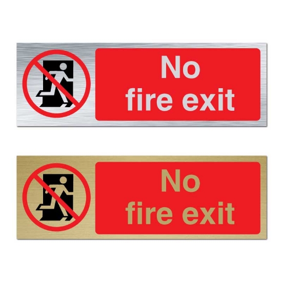 Picture of Brushed metal No fire exit sign
