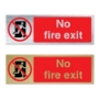 Picture of Brushed metal No fire exit sign