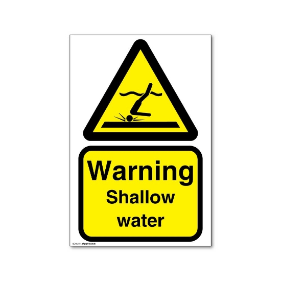Picture of Warning Shallow water sign