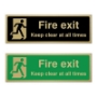 Picture of Hanging brushed gold Emergency Exit Keep Clear Sign 