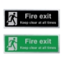 Picture of Hanging brushed gold Emergency Exit Keep Clear Sign 