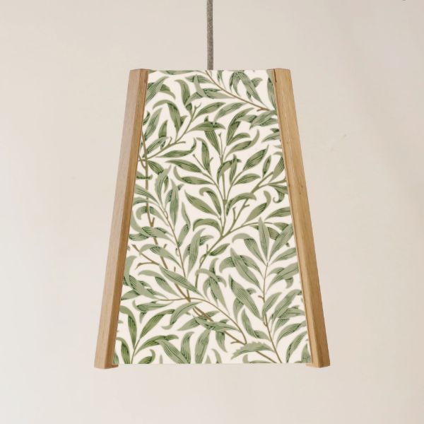 Picture of Oak Ceiling Light, 4 Sided, William Morris Leaf Willow Bough , Easy Fit