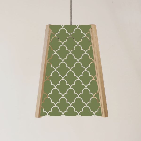 Picture of Oak Ceiling Light, 4 Sided, Scallop Shell Design, Easy Fit