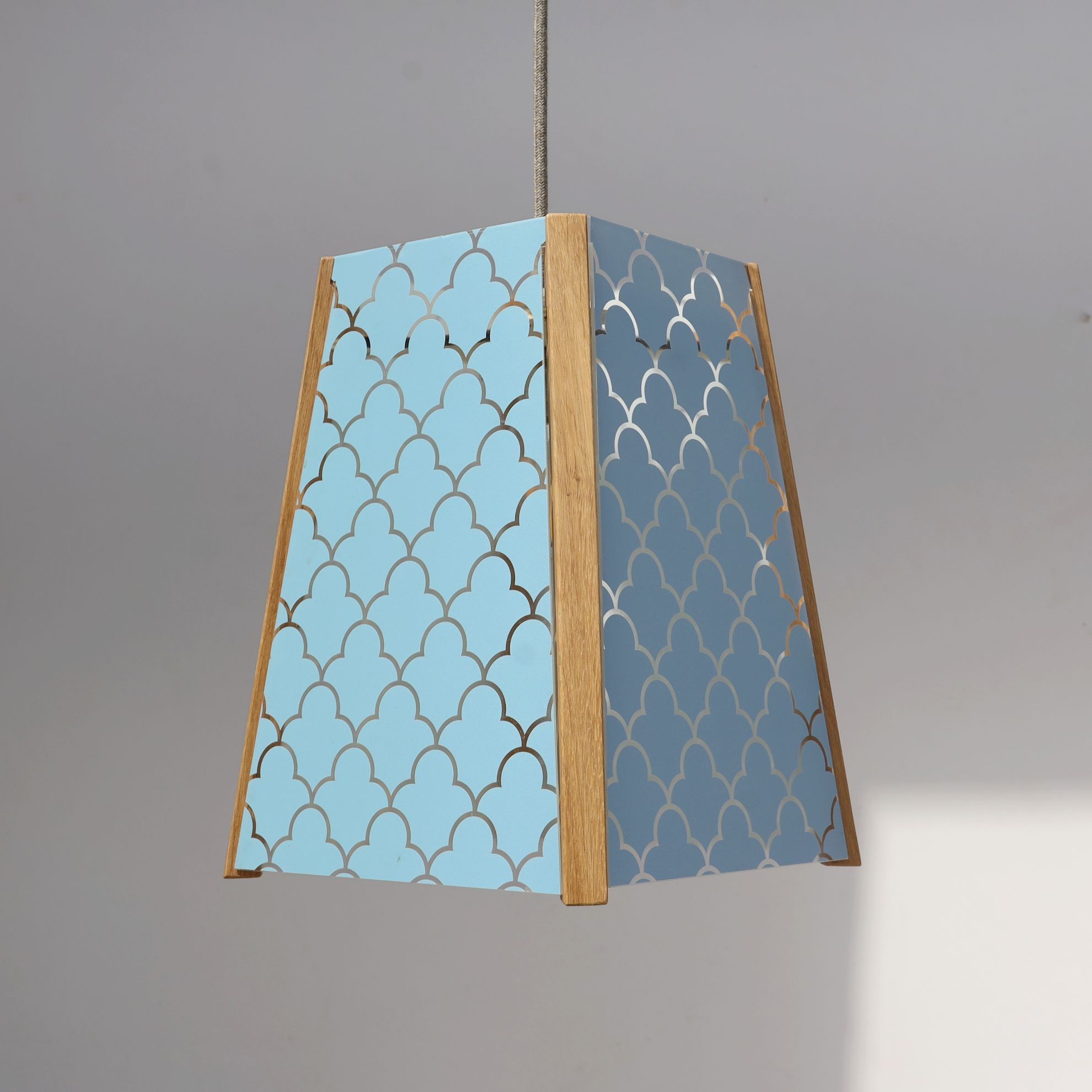 Rushtonhall Workshop. Oak Ceiling Light, 4 Sided, Scallop Shell Design ...