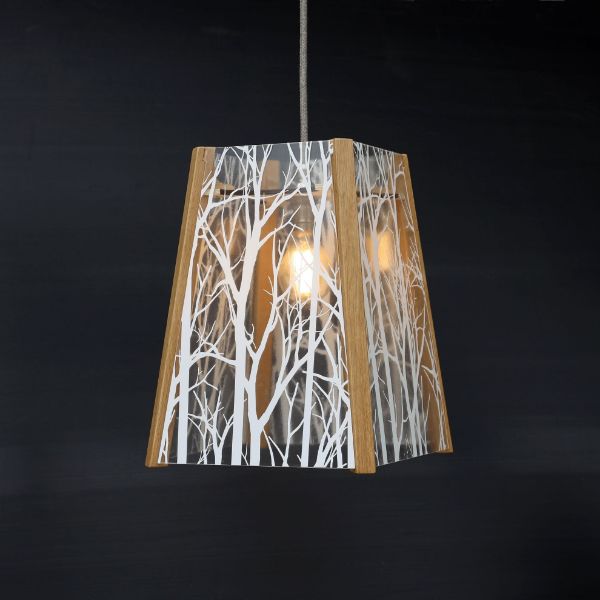 Picture of Oak Ceiling Light, 4 Sided, Forest trees, Easy Fit