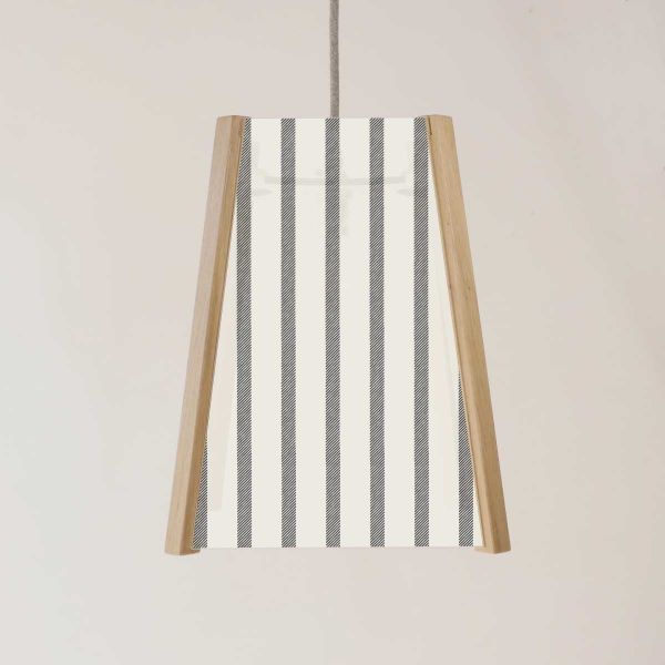 Picture of Oak Ceiling Light, 4 Sided,  French ticking stripe, Easy Fit
