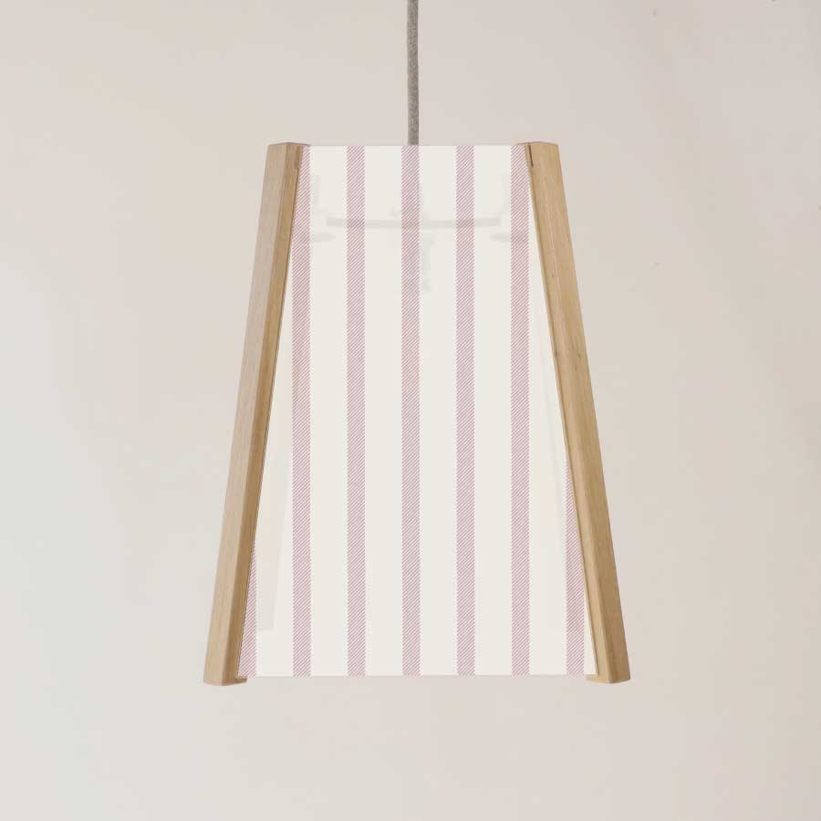 Rushtonhall Workshop. Oak Ceiling Light, 4 Sided, French ticking stripe ...