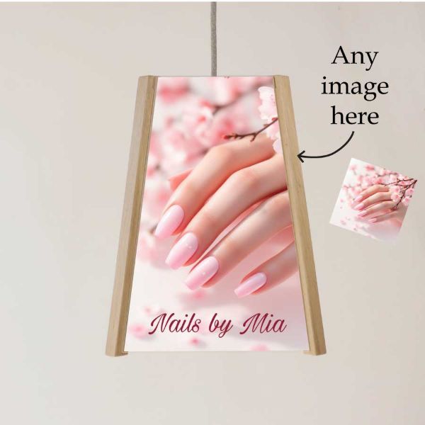 Picture of Add you own image Pendant Oak easy fit light