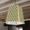 Picture of Oak Ceiling Light, 5 Sided, Floral Block Print, Easy Fit