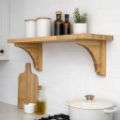 Picture of Cotswold style oak shelf with brackets - Medium