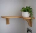 Picture of L Shaped Corner Shelf with Brackets - OAK